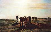 constant troyon Cattle Going to Work;Impression of Morning painting